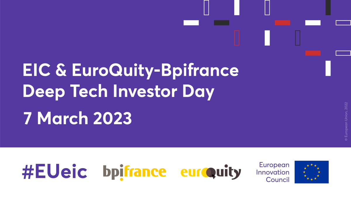 Looking to power up your #innovations? 🚀

Join the #EUeic, <a href="/EuroQuity_eu/">EuroQuity</a> and <a href="/Bpifrance/">Bpifrance</a> for our Deep Tech Investor Day! 📲

Get the chance to pitch your ideas to investors, have one-on-one meetings and network among other #deeptech #startups 👉 bit.ly/EICEuroQuityIn…