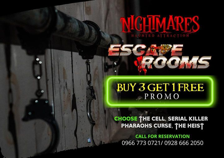 🔒𝐄𝐒𝐂𝐀𝐏𝐄 𝐑𝐎𝐎𝐌𝐒 𝐏𝐑𝐎𝐌𝐎 🔑💀 𝐁𝐔𝐘 𝟑 𝐆𝐄𝐓 𝟏 💀
𝐓𝐡𝐞 𝐏𝐡𝐢𝐥𝐢𝐩𝐩𝐢𝐧𝐞𝐬 #𝟏𝐇𝐚𝐮𝐧𝐭𝐞𝐝𝐀𝐭𝐭𝐫𝐚𝐜𝐭𝐢𝐨𝐧 
𝐅𝐨𝐫 𝐦𝐨𝐫𝐞 𝐢𝐧𝐟𝐨𝐫𝐦𝐚𝐭𝐢𝐨𝐧 👇🧐
 nightmaresmanila.com