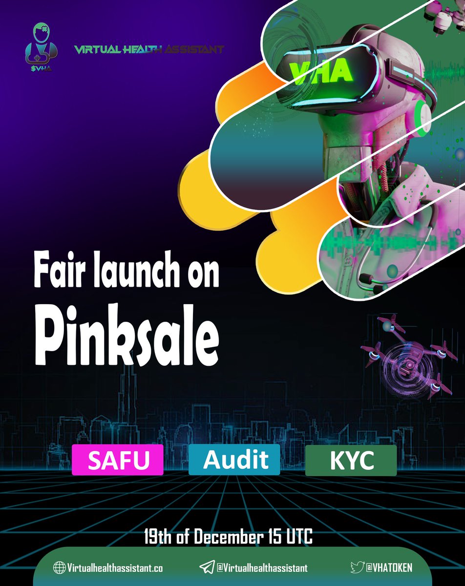 VHATOKEN's tweet photo. JOIN $VHA Fairlaunch on Pinksale at 15UTC.
https://t.co/UznKuFmsg1 https://t.co/JNJ6jsxdmP