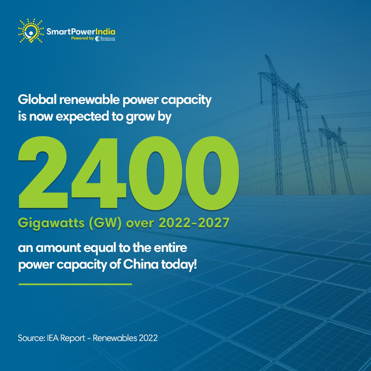 ⚡Renewables will overtake coal as world’s top energy source by 2025 according to @IEA. 👉The world is set to add as much renewable energy in the next five years as it did in the past two decades. #EnergyAccess #SolarEnergy #Solar #DRE #EnergyTransition iea.org/reports/renewa…
