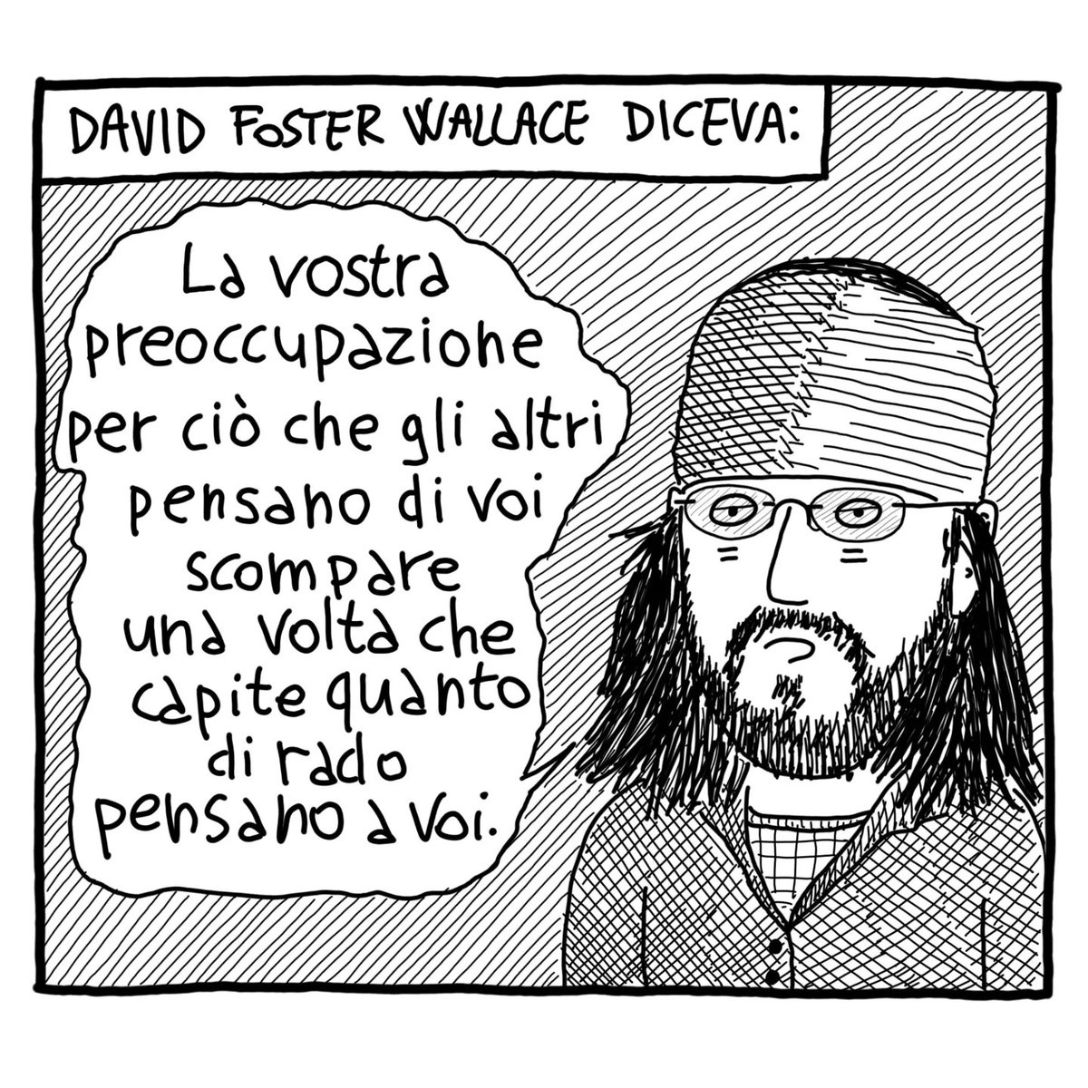 Questa è una vignetta della mia pagina a fumetti uscito ieri su Specchio <a href="/LaStampa/">La Stampa</a>
#davidfosterwallace