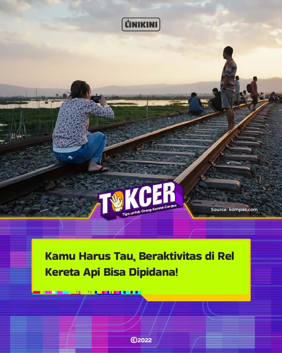 LINIKINI_ID's tweet photo. #Commuters wajib tau aturan yang satu ini!β οΈ
Ngelakuin aktivitas di area rel kereta api bisa kena hukum pidana dan denda nih. Kok bisa ya? Yuk, simak dulu penjelasannya di #Tokcer hari iniππ» https://t.co/oL0NMALFWz