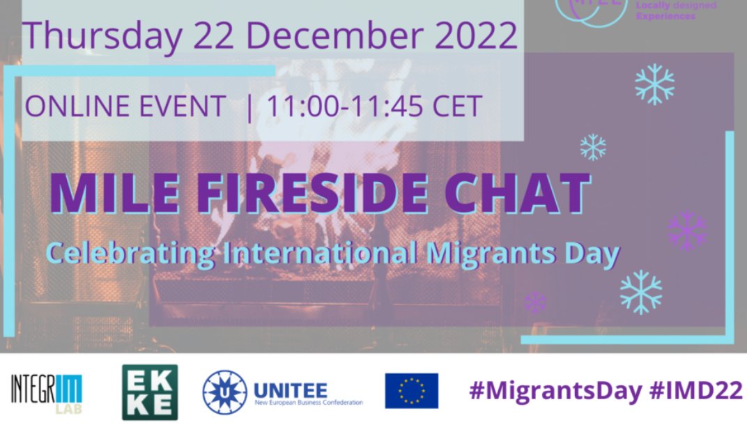 #MigrantsDay what we, as a small research org can do to contribute to the debate around it? On 22 December, Thursday, from 11 to 11h45 here on our Twitter account you can join the chat on the inclusivity of EU decision-making process mile-project.eu/fireside-chat-…