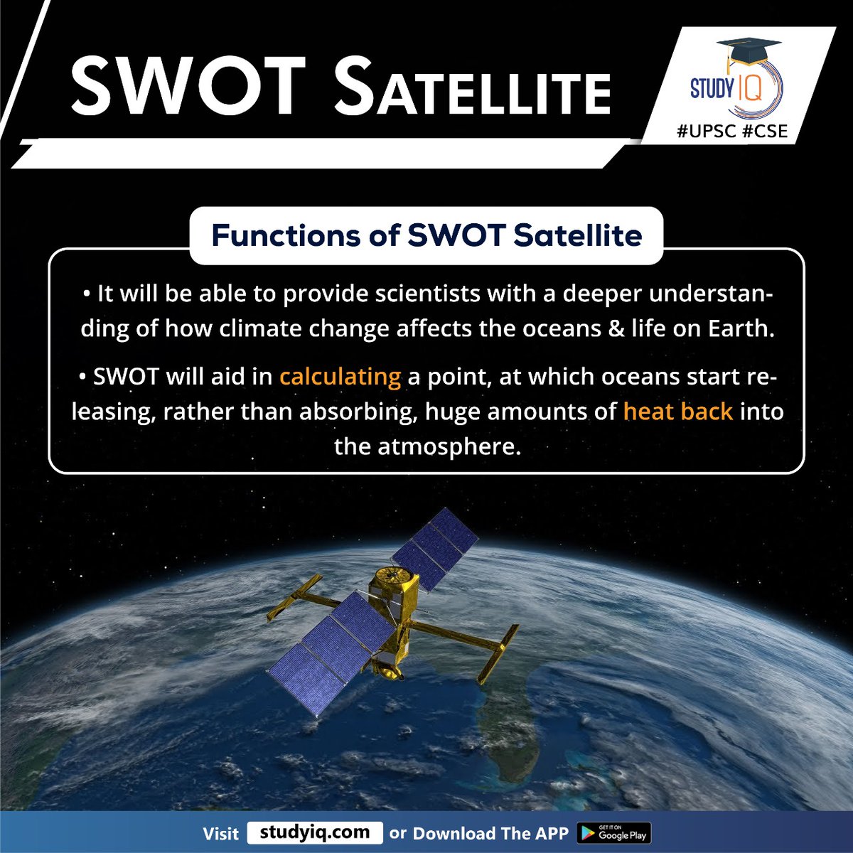 upsciq's tweet photo. SWOT Satellite
#swotsatellite #worldsoceans #worldslakes #worldsrivers #surfacewater #oceantechnology #climatechange #lifeonearth #nasa #frenchspaceagency #nes #canadianspaceagency #csa #ukspaceagency #heatback #atmosphere #oceanfeatures #floodforecasts #waterlevels #planet https://t.co/hSZsPYqLQw