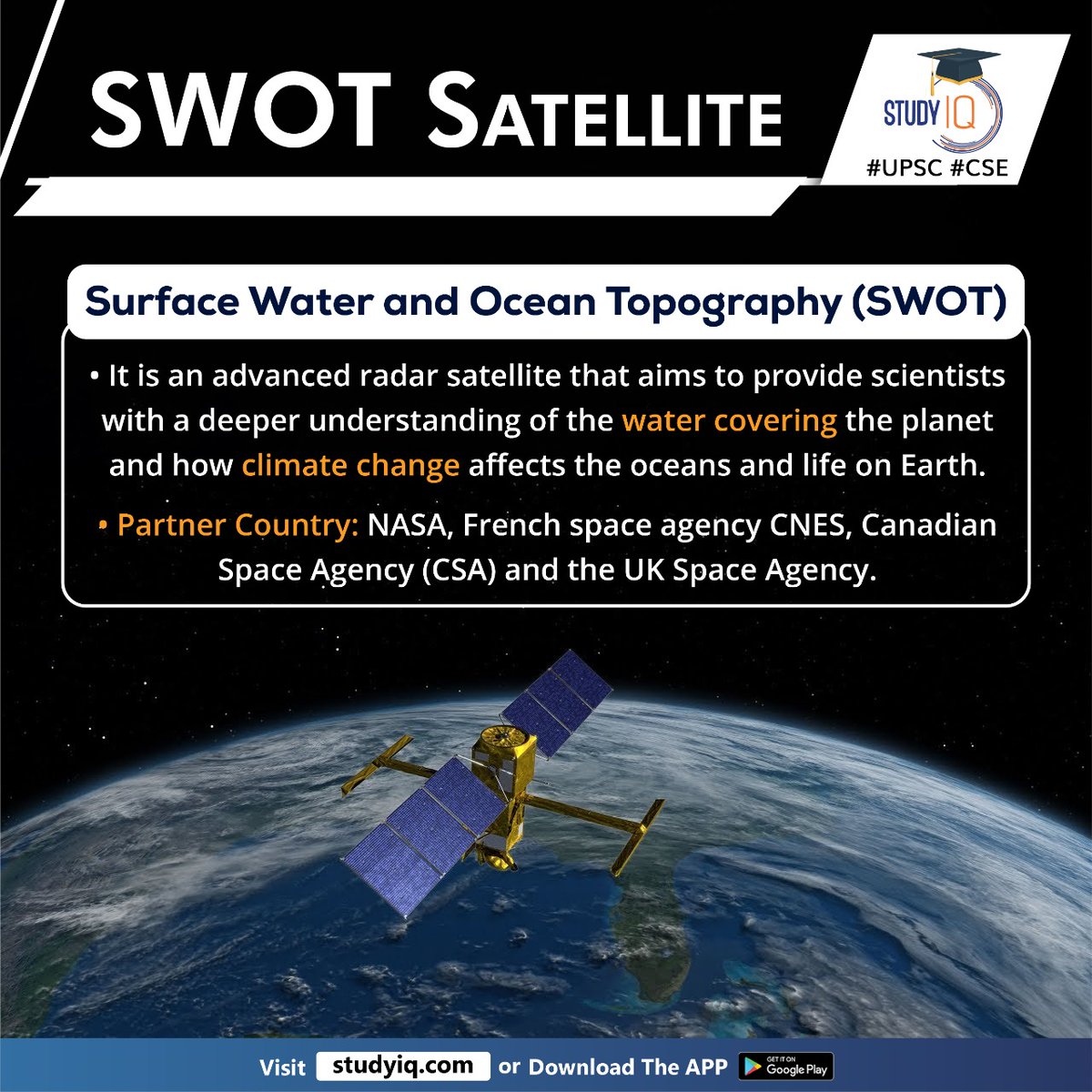 bankiqeducation's tweet photo. SWOT Satellite
#swotsatellite #worldsoceans #worldslakes #worldsrivers #surfacewater #oceantechnology #climatechange #lifeonearth #nasa #frenchspaceagency #nes #canadianspaceagency #csa #ukspaceagency #heatback #atmosphere #oceanfeatures #floodforecasts #waterlevels #planet https://t.co/4b5yxmVtif