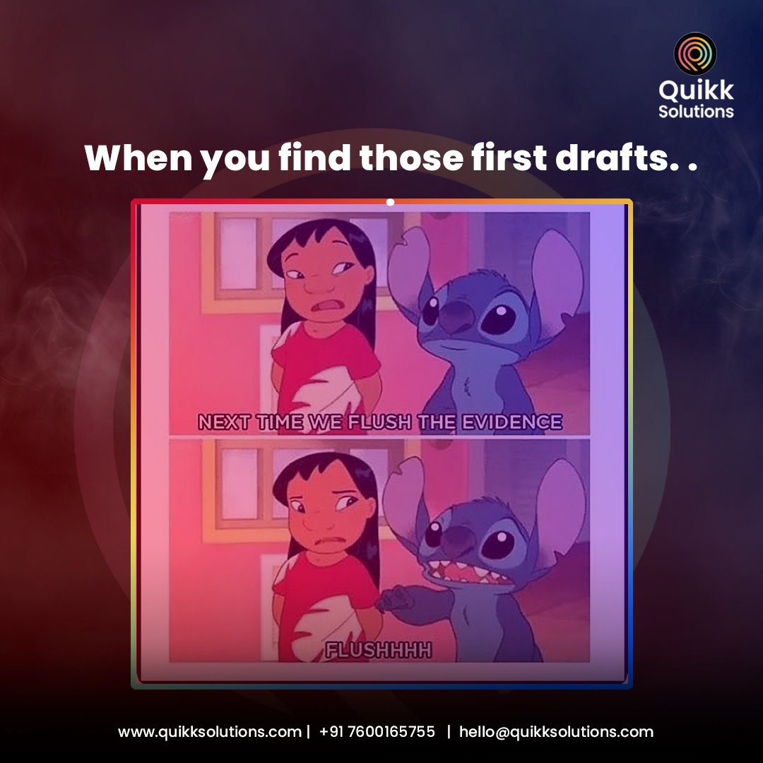 Final products are always way better than the original drafts. 

#contenthumor #quikksolutions #contentservices  #contentstrategies #digitalmarketing #contentwriting