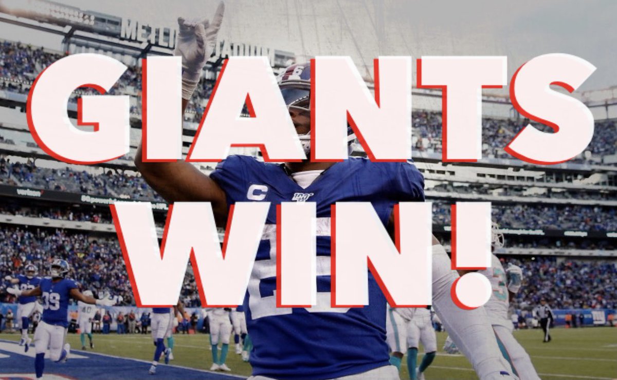 GIANTS WIN A HUGE ONE

FINAL:
Giants 20 - Commanders 12 #NYGvsWAS

#TogetherBlue | #GiantsNation