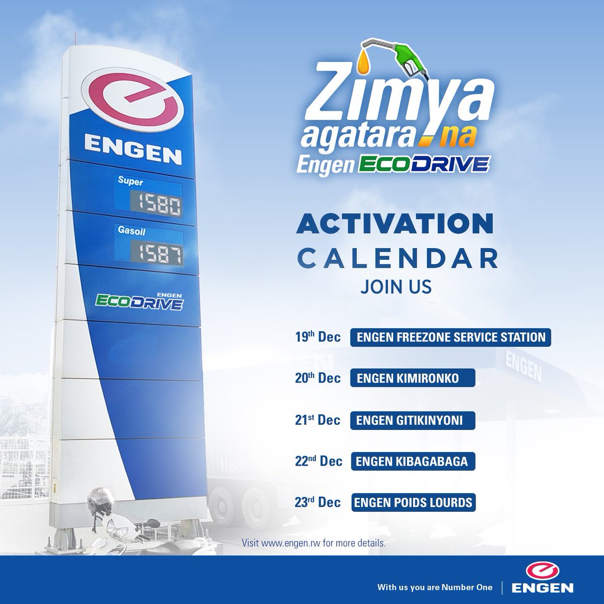 VivoEnergyRw's tweet photo. Fuel up with Engen Ecodrive and you could be the lucky winner of 1000 liters of free fuel! Make sure to pass by and fill up for your chance to win. 

#zimyaagataranaengenecodrive #EngenEcodrive #EngenNewWave https://t.co/mEQrcrQCz1