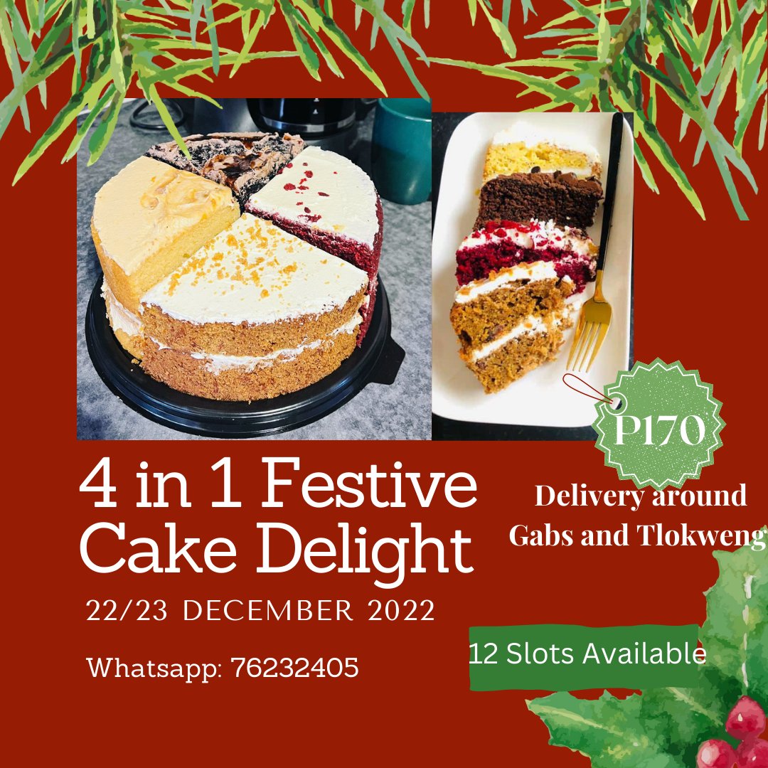 Our last day for 4 in 1 Cake Delight in 2022 is this Friday.
Secure your slot and we will deliver sweetness to your doorstep.
Whatsapp: 76232405