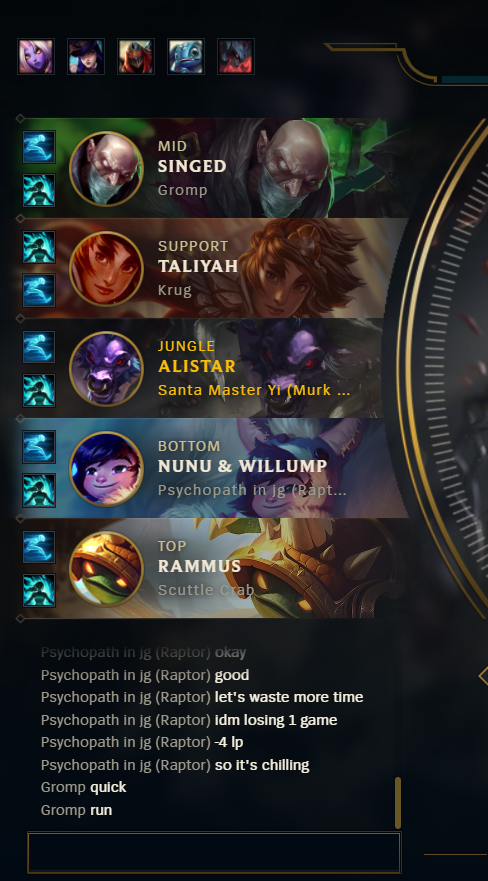Most normal 5 am solo queue lobby