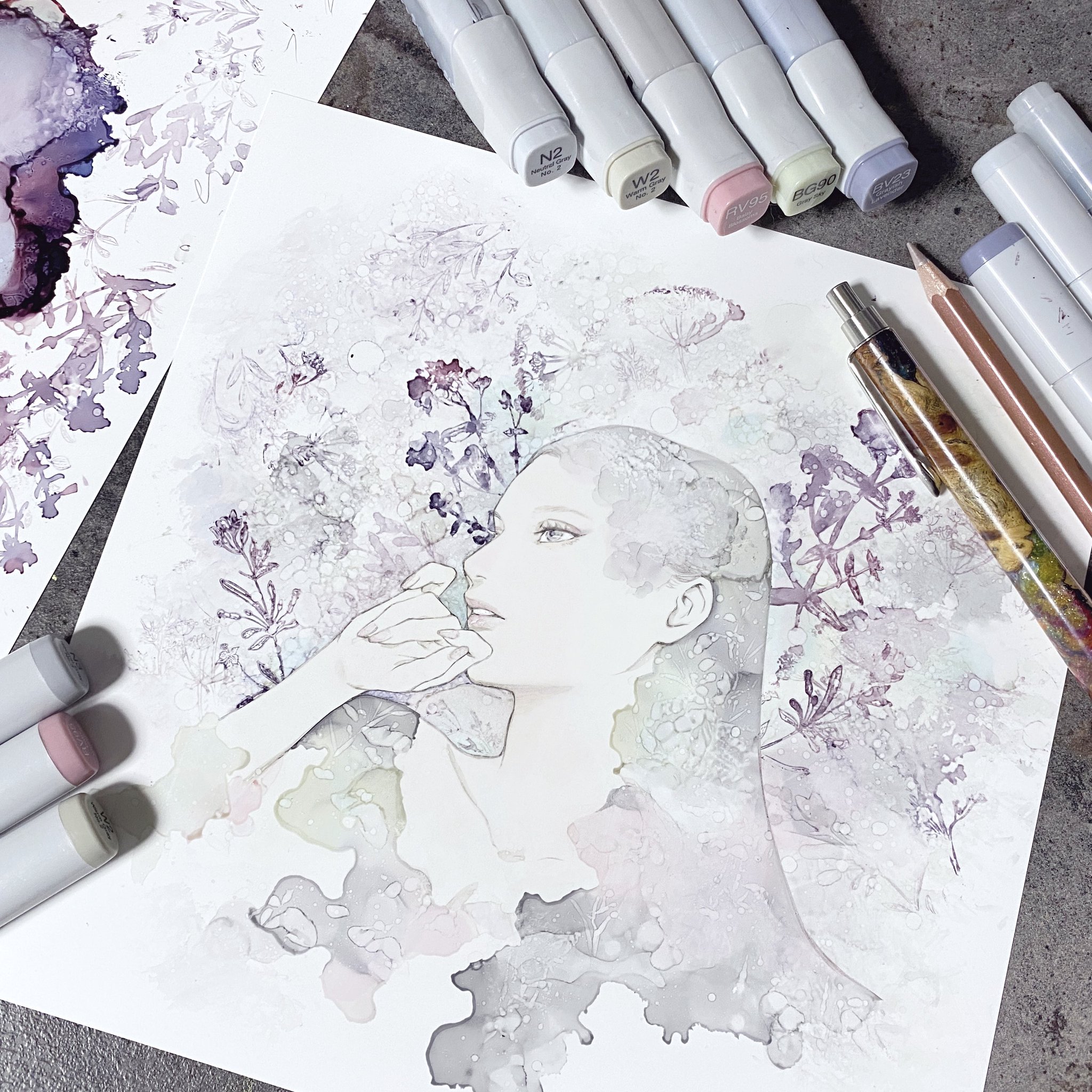 お急ぎ便　nanaho様専用ページ　15センチ　アルコールインクアート命名書 Alcohol Ink Art Set feat. 孳々 - コピック公式サイト