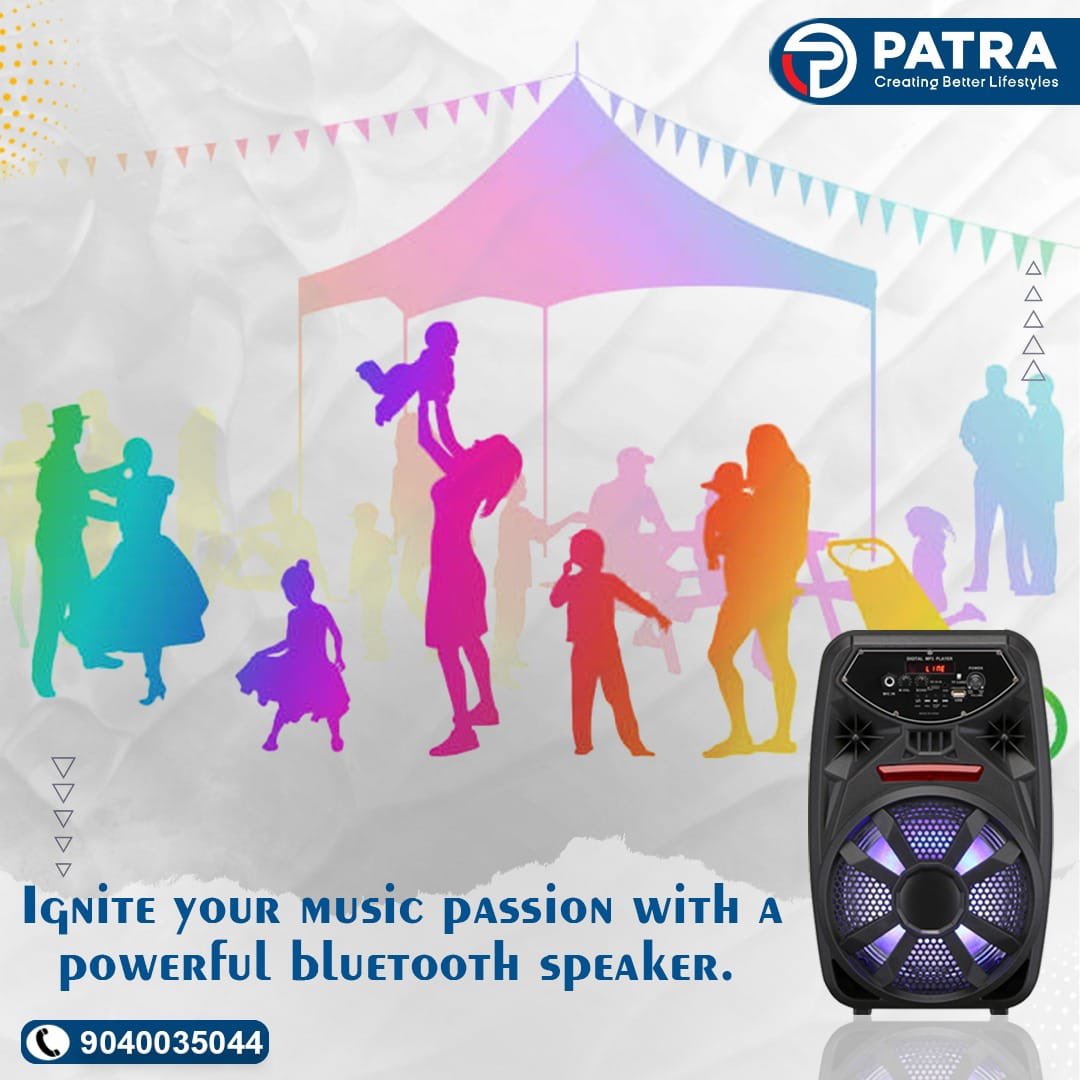 PatraRetail's tweet photo. Pull it up for a fantastic party!!

Step into a new dimension of music and rock your life with audio speaker.
.
.
.
.
#Patraelectronics #Patraretail #retailoutlet #retailstore #speaker #bass #music #bluetoothspeaker #music #decibelcount https://t.co/bldWBdzSvo