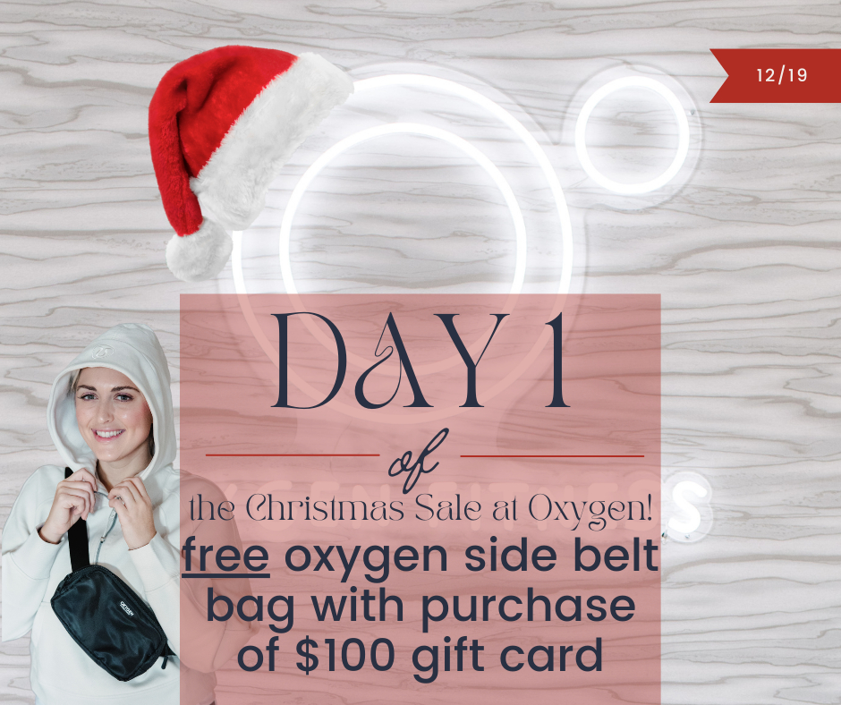 oxygenfitstudio's tweet image. The 5 days of Christmas Sales at Oxygen starts TODAY! Stop by the front desk to take advantage of this deal 🎅