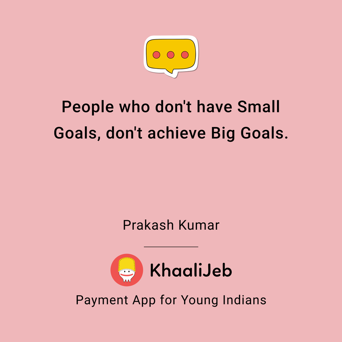 KhaaliJeb's tweet photo. People who don't have Small Goals, don't achieve Big Goals.

Prakash Kumar

#truefacts #quotesaboutlife #indianquotes #indianwriters #indianpoetry #khaalijeb #quotesfromkhaalijeb #setgoals #goalsetting #motivationalquotes #indianquotes #achievegoals #mondaymotivation https://t.co/zflFJKFnho