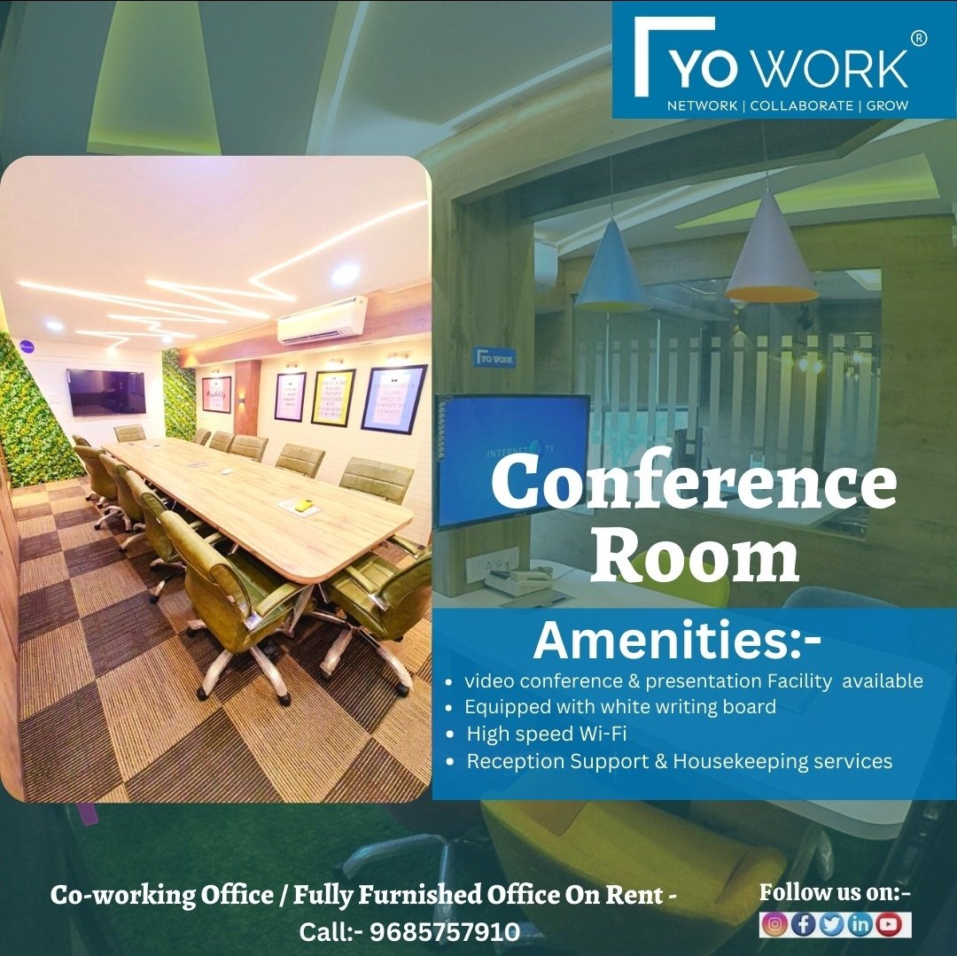 YoWorkIndia's tweet photo. Looking for that perfect conference room? Our meeting room is so awesome we don’t mind if the next meeting is scheduled immediately after. 

For reservations call: 9685757910

Web : https://t.co/ebDpe3ds2g

#meetingroom  #FullyFurnishedOffice   #conferenceroom #YoWork  #coworking https://t.co/pOMKhXxPxV