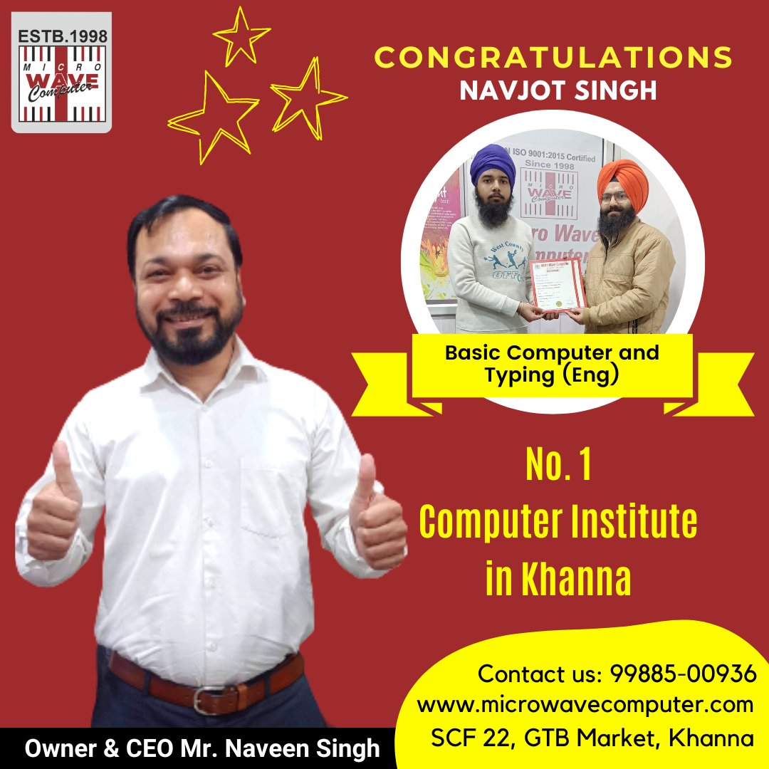 mwc_98's tweet image. 🎉🎉Good wishes from Micro Wave Computer Institute in order to complete Basic Computer Course &amp;amp; English Typing Course and we feel glad to provide you with a course certificate.
Click Here For Enquiry 👇
linktr.ee/coursesenquiry

#india #typingcourse #technology #careerdevelopment