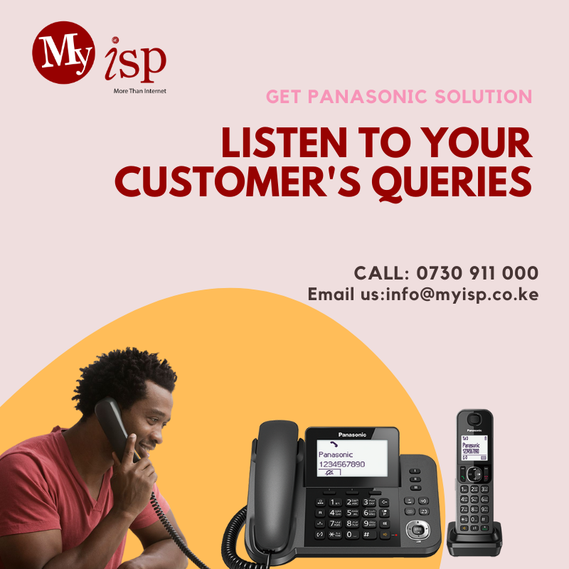 MyISPKenya's tweet photo. Customer service is the new marketing & Panasonic telephone is the new solution. Call us: 0730 911 000 or Email: info@myisp.co.ke to get yours
#MyISP #Bestinternet #MoreThanInternet https://t.co/raEOJ9jMz5