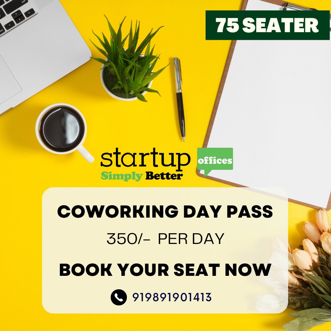 startupoffices1's tweet photo. Work alongside like-minded professionals in our vibrant and productive coworking spaces.
Book a desk or reserve your own space in one of our shared workspace.
Give us a call @ +919891901413
Email- sales@startupoffices.in
#Productiveworkspaces #Coworking #FlexiblePlans #Flexidesks https://t.co/tz1Rf2ePNT