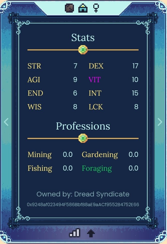 bdgcryptic's tweet photo. @DeFiKingdoms Wow! actually managed to summon 4 #spellbows  today! Got another one here - Lsr Dex stoned, purple vit, forager, scholar subclass and 'hardened shield' adv active ability! #dfk #degenlife https://t.co/zrYzNxg99Y