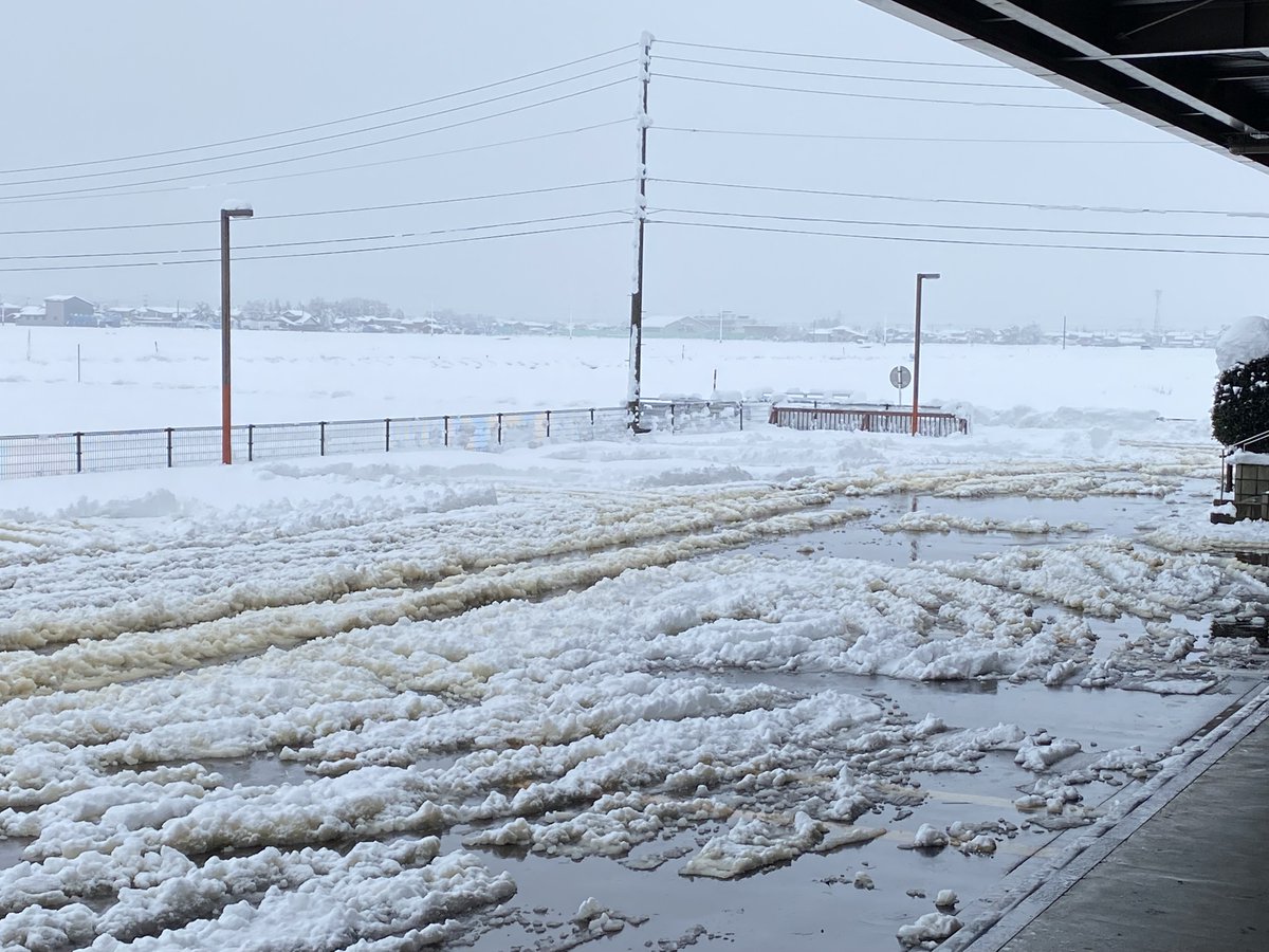 TigerCrownHS's tweet photo. #新潟県 ＃燕市 です。
積雪40センチ
社員みんなで雪かき頑張ってます。
消雪パイプ（地下水）で雪を溶かしてます。 https://t.co/LYI9L1ulT2
