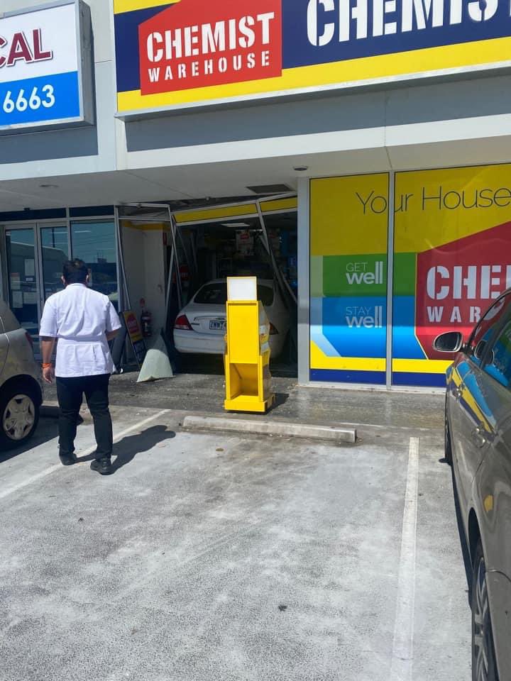 itsbekalicious's tweet photo. Car plowed through Chemist Warehouse Stud Park, Rowville! Everyone is okay - no one is hurt! @Channel10AU @Channel9 @Channel7 #ChemistWarehouse #CarCrash https://t.co/oEVBv8HwHG