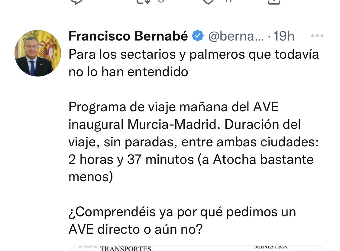 SoterramientoMu's tweet photo. Buenos días :
El palmero y chaquetero mayor del reino hoy pisará el soterramiento que odiaba y además por el trazado que él defendía .
Hoy le miraremos con la cabeza alta el la tendrá que bajar . https://t.co/DojWcgIUMm