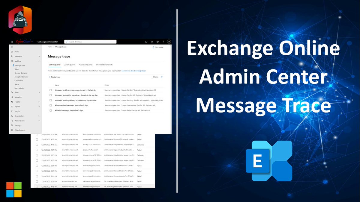 mparlakyigit's tweet photo. #Microsoft365 #ExchangeOnline Admin Center #MessageTrace
https://t.co/E5tv7h139Y https://t.co/R40D9cTOiI