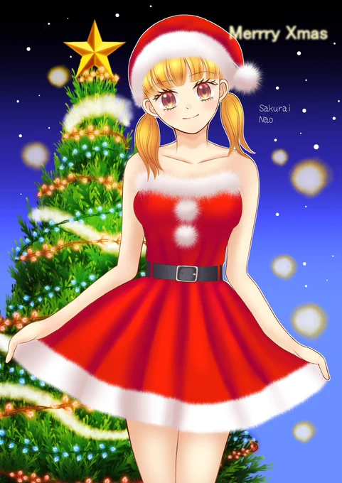 #ジーアングルクリスマスイラコン素敵なイラコンに参加させて頂きます LGBTをテーマにした百合漫画「あなたのそばにいられるなら」より両親の再婚で姉妹になった2人のヒロイン←左、姉かれん  →右、妹純奈漫画垢はこちらです 