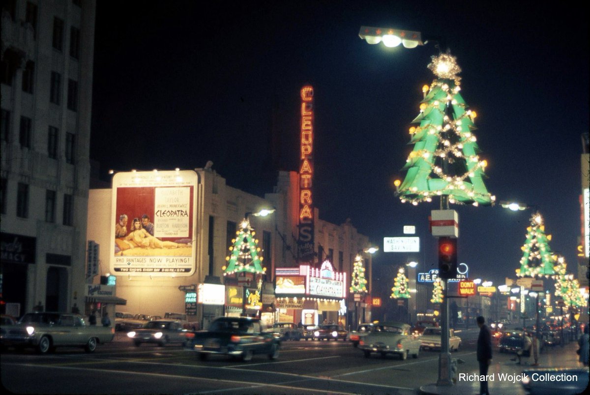 It's time to time travel down Hollywood Blvd in the 1960s. These temporary aluminum tree decorations were up for a few decades during the month of December. Hollywood Blvd was known as “Santa Claus Lane" during that time.