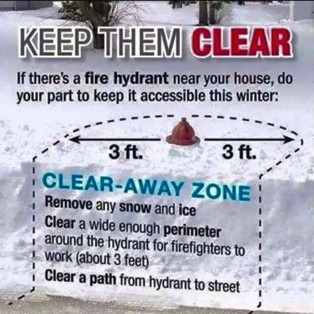 If you've got a fire hydrant near your house you can help us by clearing a perimeter around it this winter. instagr.am/p/CmVo0jFOw-C/