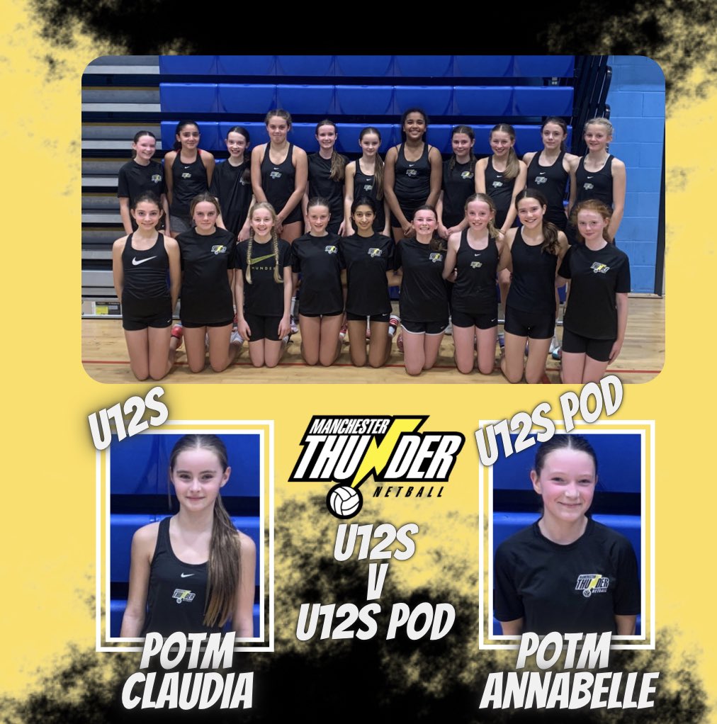 ThunderPathway's tweet photo. Amazing in house friendly for our a U12s and U12s POD this week. The standard of netball was so high and our pathway is looking 💪🏼 🖤💛 well down to Claudia and Annabelle on their POMs 🖤💛 https://t.co/vvDCaiElT7