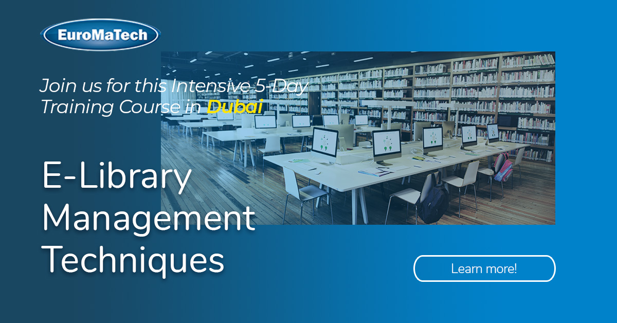 euromatech's tweet photo. An Intensive 5-Day Training Course
E-Library Management Techniques

Learn more &amp; Register!
https://t.co/GyiANlCSOA

#euromatech #training #trainingcourse #elibrary #electroniclibrary #managementtechniques #documents #paperfiling https://t.co/to4iM4gOrA