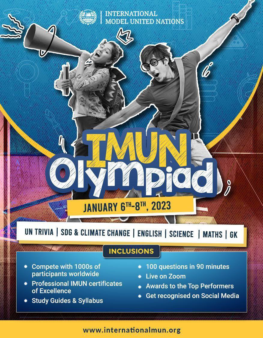 chinmay162000's tweet photo. Do you have Science, Math, and UN Trivia at the top of your fingertips? Then, prove your mettle in a LIVE online exam where you compete with thousands of participants from all over the world. 100 questions, 90 minutes, and you 🤩 
.
Sign up for IMUN Olympiads,
📌 #youngleaders https://t.co/Px8mPmIGhA