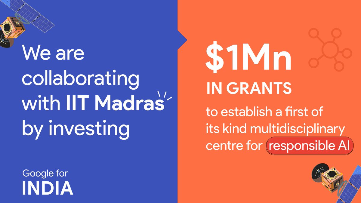 Google        IIT Madras    
        
     (  •‿•)           (•‿•  )  
      ( ง   )    🤝   (   ୧ )                          
      / ︶ \            / ︶ \

Here’s another step towards building for 🇮🇳, in  🇮🇳

#GoogleForIndia <a href="/iitmadras/">IIT Madras</a>