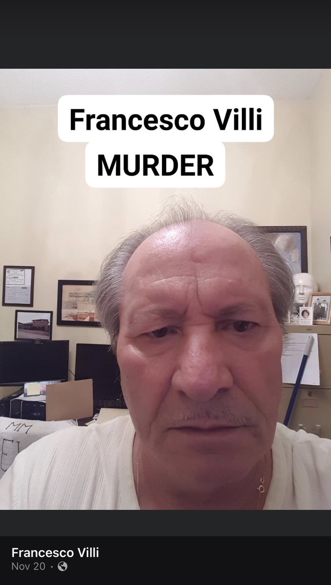 MikeyKinahan's tweet photo. a dead man can’t be doxxed. suspect in #toronto #vaughan quadruple murder is Francesco Villi. he posted daily rants about the conditions of his housing and phone calls with lawyers. he also posted this photo last month baring his name and the word ‘murder’ #francescovilli https://t.co/t5uUPqIeHb