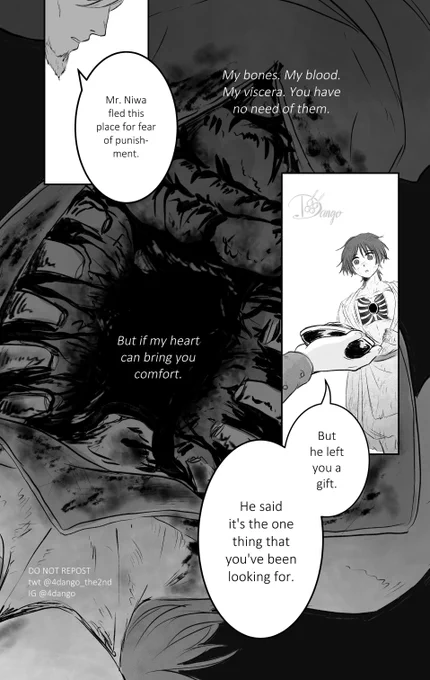 [Heartbreak] 2/4
CW: Niwa's death, dissection, gore
Seriously 