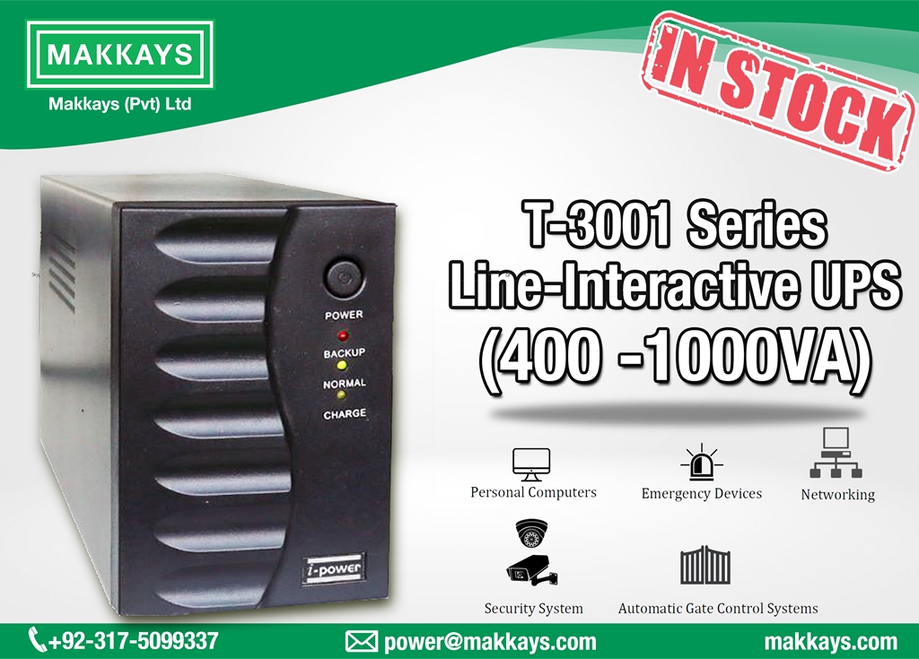 MakkaysPvtLtd's tweet image. The i-power T-3001 series is a fully digitalized #Lineinteractive #UPS. It is a highly reliable &amp;amp; efficient green power UPS series, with an intelligent auto #AVR function. 
#electricalequipment #powersupplies #power #technicalservices #powersolutions #electricservices  #makkays