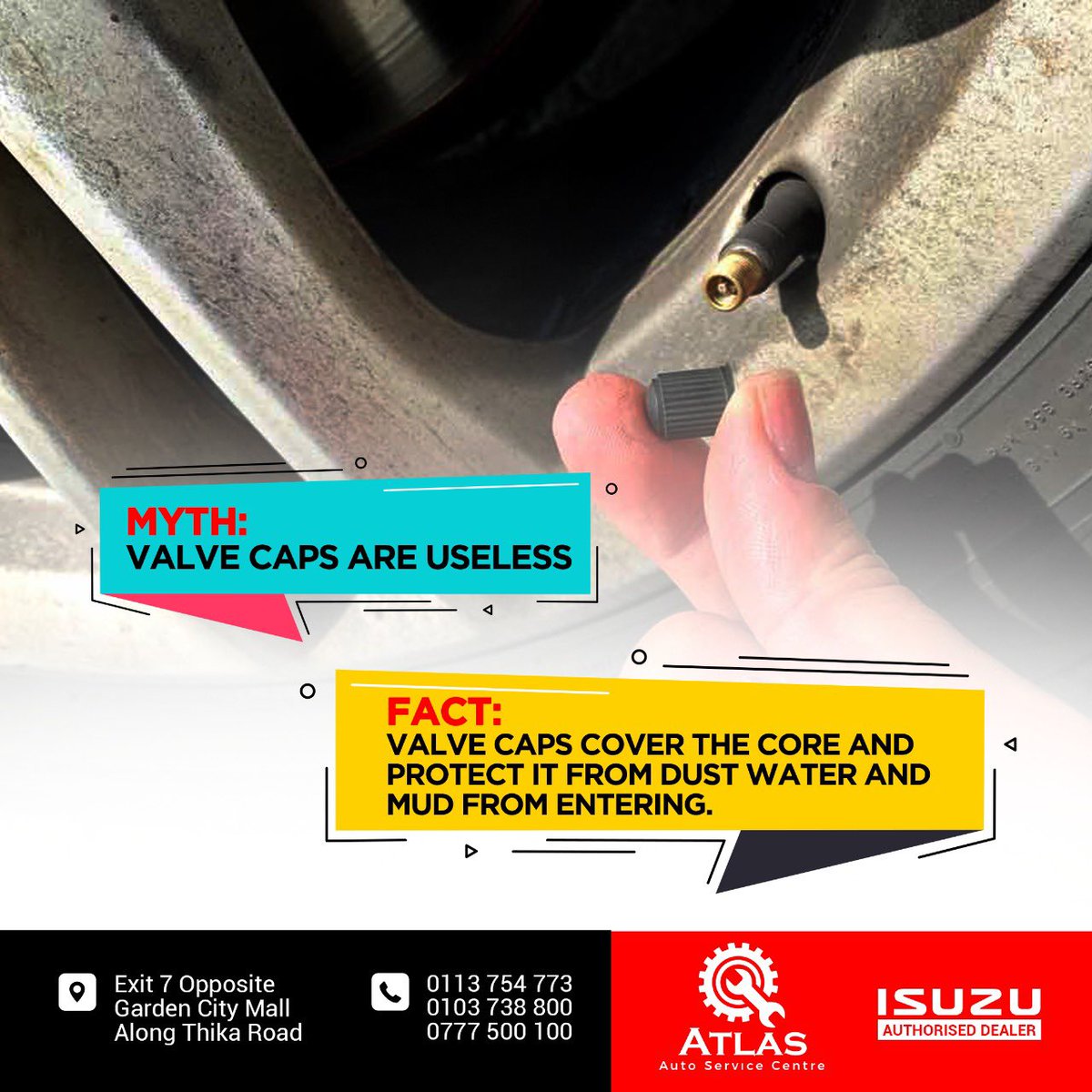 Valve caps are actually not useless! They prevent dirt moisture and even grease from entering the valve system.

Do all your tires have valve caps?

#valve #valvecaps #carcare #carexpert #atlasautoservicecentre