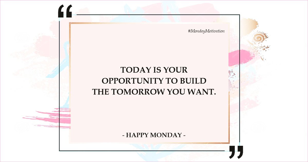 #Monday provide us a fresh opportunity to start all over again, and make things happen. It can be the best day as you regain your focus to push for your goals.

So let's make the best of this day!

#rashiperipherals #MondayMotivation #mondaythoughts