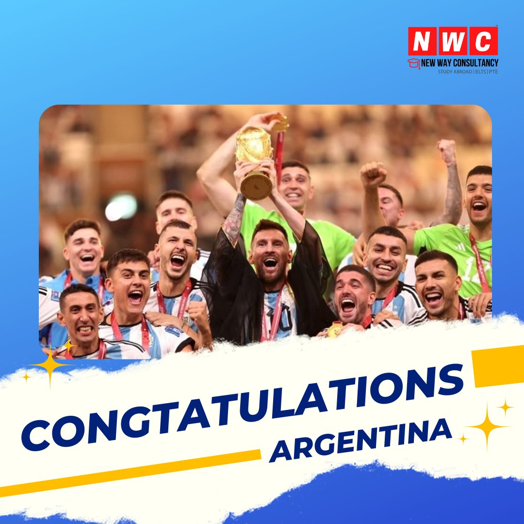 nwcindia's tweet photo. Congratulations to Argentina for winning the FIFA World Cup 2022! 🎉🎉🎉

#nwcnigeria #studyabroad #studyintheuk #fifaworldcup2022 https://t.co/2XJifiMtpa