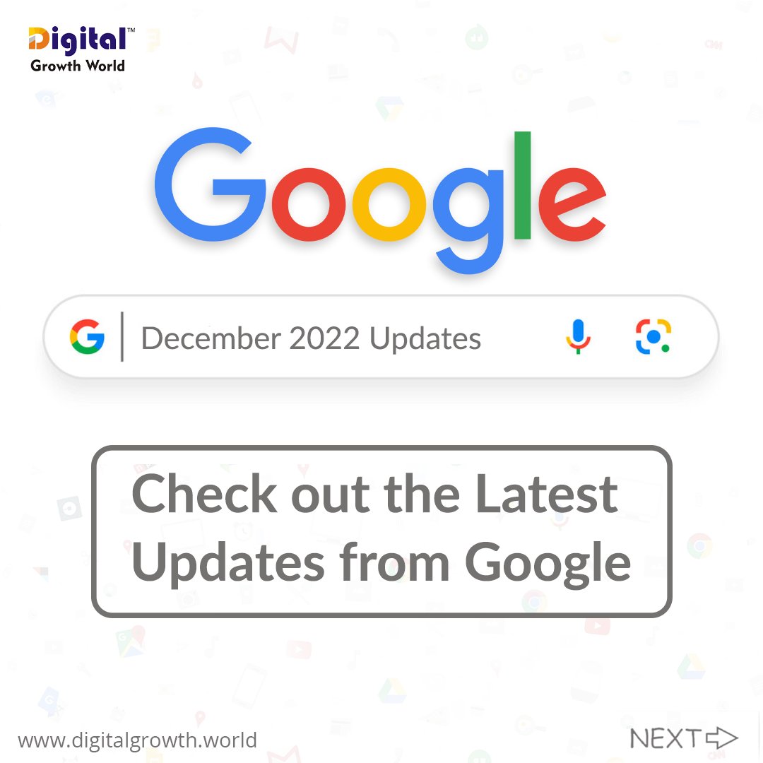 dgrowthworld's tweet image. Google Has brought four Updates in December 2022

Check Out the Post 

#digitalgrowthworld

#googleupdate2022 #googleupdates #googlealgorithmupdate #seo #searchengineoptimization #digitalmarketing #website #contentmarketing #digitalmarketinginstitute #digitalmarketingtips