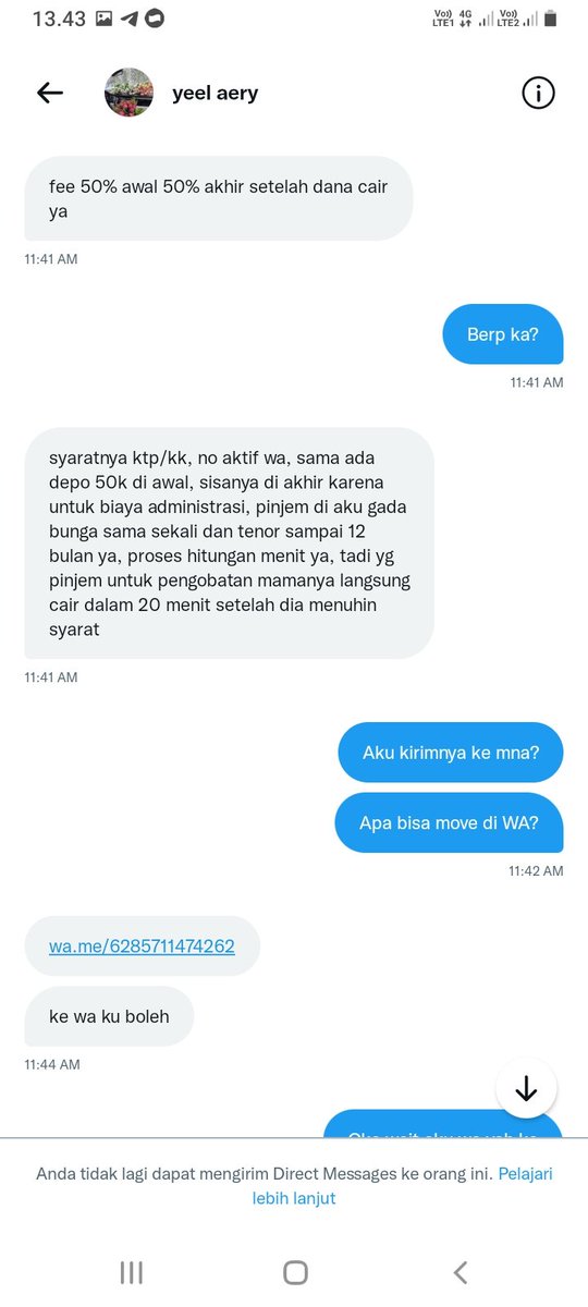 Fauziah36068878's tweet photo. #penipu #pinpri 

Semoga allah ngeganti yang lebih besar dari ini lagi aamiin yaallah, mana uang terakhur nggk punya lagi 😭 orng mah nunggu butuh banget dia malah bisa"nya nipu #jancok https://t.co/ju4h7ROR8T
