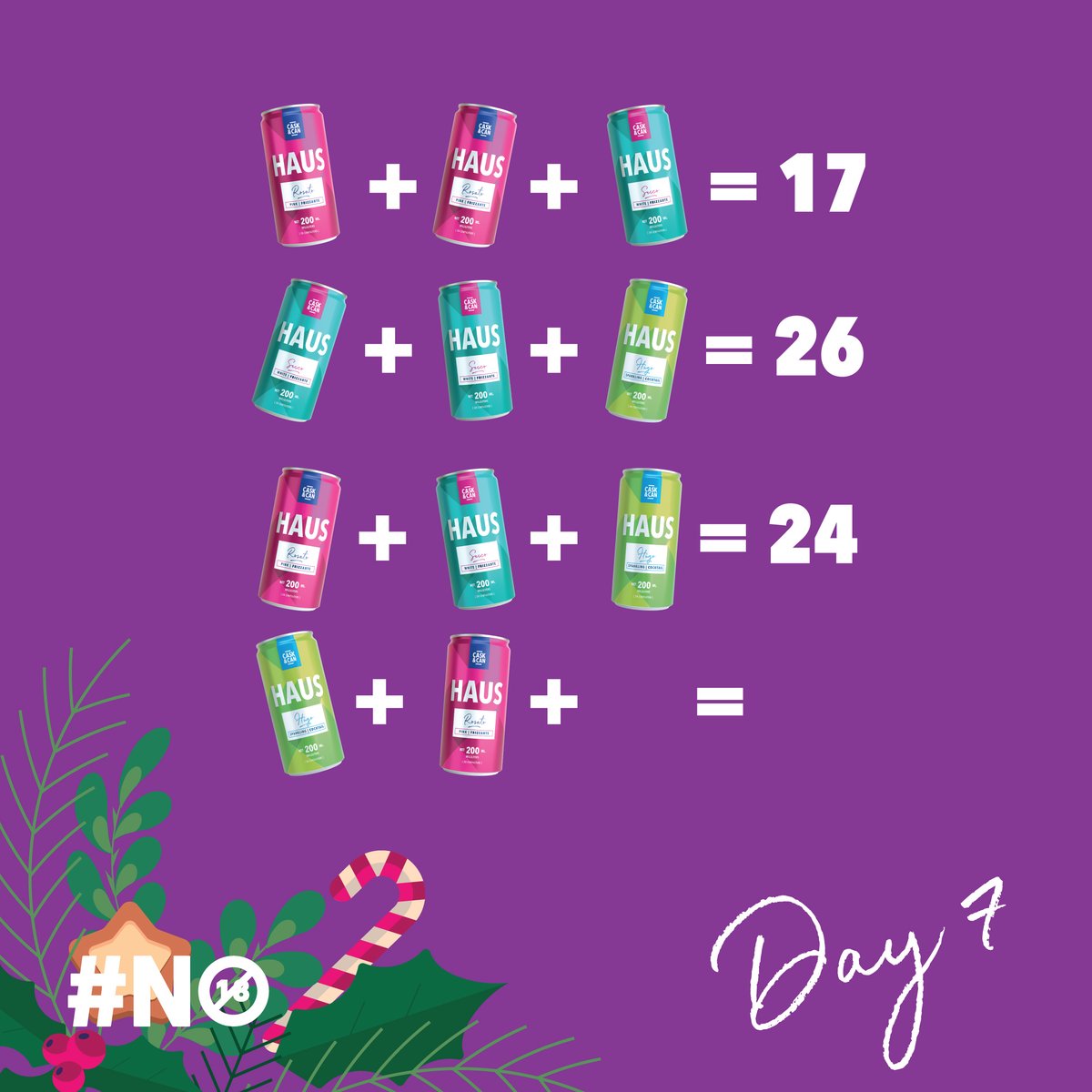 haus_wine's tweet photo. 🍷DAY 7 🍷: Are numbers your thing? Solve the equation by answering in our comments below and we’ll reward you with 7 cases! 🏆 #12DaysofHAUSMAS

🍷Competition closes December 19, 2022 at 23:59.
🍷ONE winner will be selected. 
🍷Winners will be announced daily https://t.co/4FrKIGXyiR