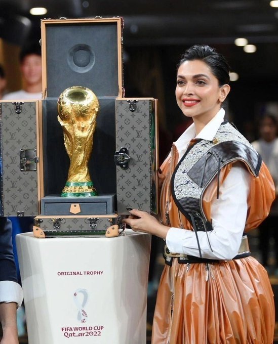 Deepika Padukone Unveils The FIFA World Cup Trophy In Louis Vuitton