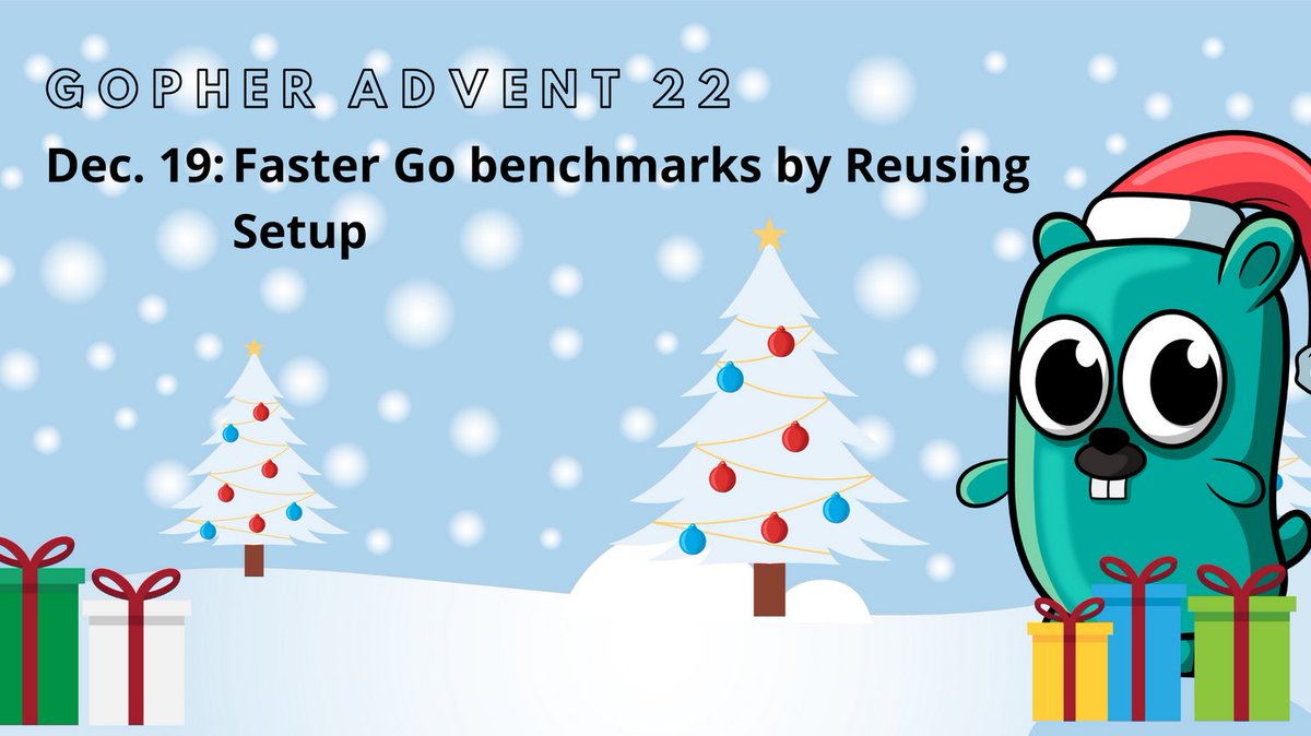 Gopher Advent (@gopher_advent) on Twitter photo Check out today's article '`Faster Go benchmarks by Reusing Setup" by <a href="/colega/">oleg@tu.social</a> on #gopheradvent22.
Here's the link: gopheradvent.com/calendar/2022/…
#benchmark
#golang
#performance Check out today's article '`Faster Go benchmarks by Reusing Setup" by <a href="/colega/">oleg@tu.social</a> on #gopheradvent22.
Here's the link: gopheradvent.com/calendar/2022/…
#benchmark
#golang
#performance