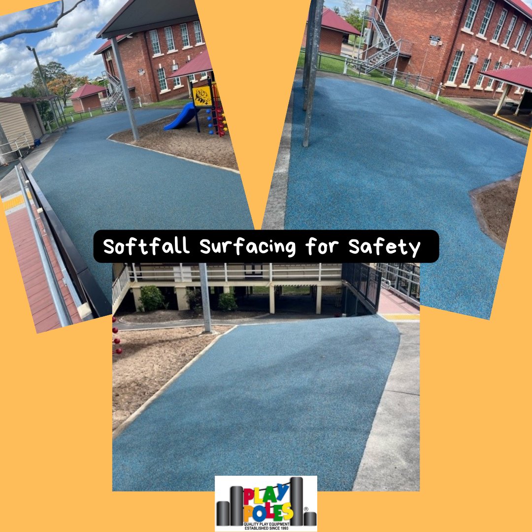 PlayPoles's tweet photo. The students at Maryborough State School have some nice new softfall safety surfaces.
Thanks to our subcontractors for completing this project.
#playpoles #playgrounds #softfallsafetysurfacesurfaces https://t.co/wfqBn9AnLw