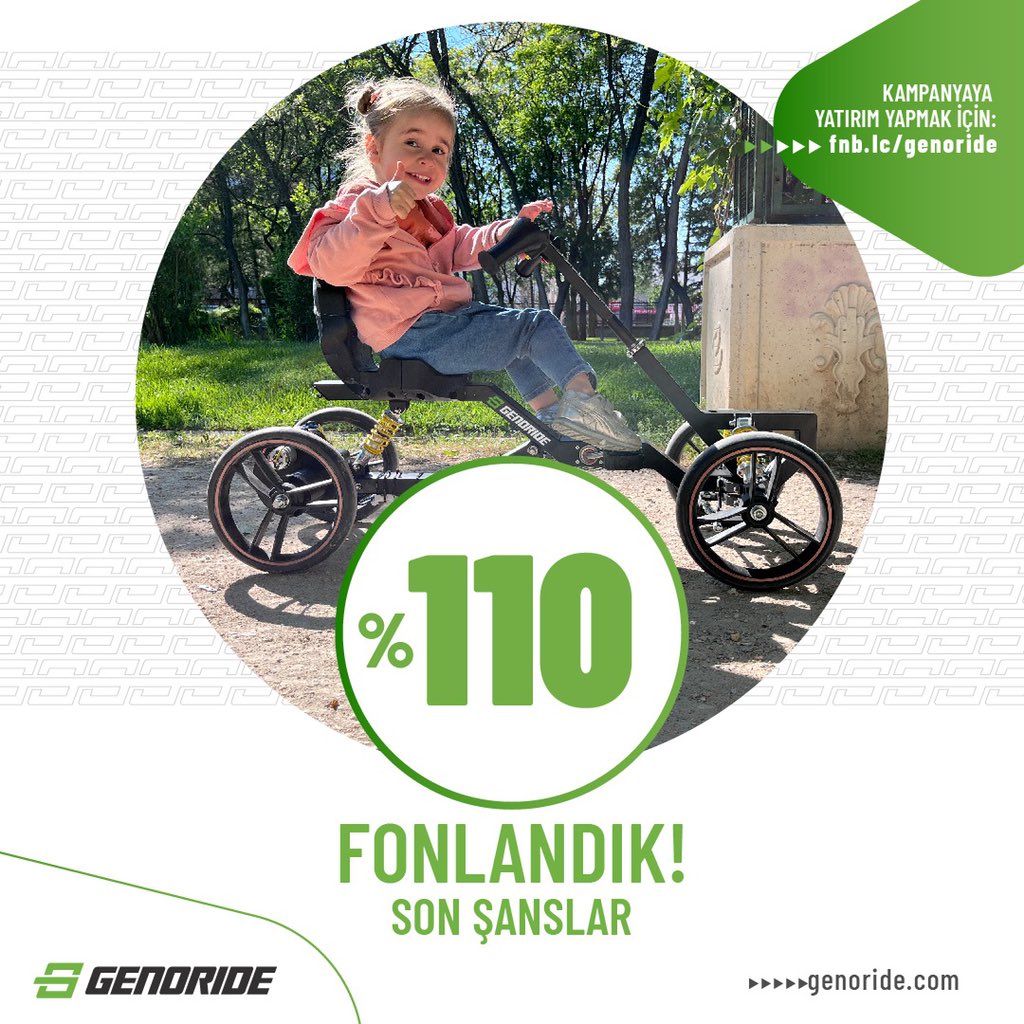 genoridetr's tweet photo. Jeneratif Sürüş Teknolojisi Genoride olarak; fonbulucu yatırım turumuzu  %110 fonlanarak başarı ile tamamlamış bulunmaktayız.Bu süreçte bize güvenen tüm yatırımcılarımıza teşekkürler.

Kampanyamızı incelemek ve yatırım yapmak için:
https://t.co/Wq9KtZyAKL

#Genoride #fonbulucu https://t.co/F0YQa9WfT7