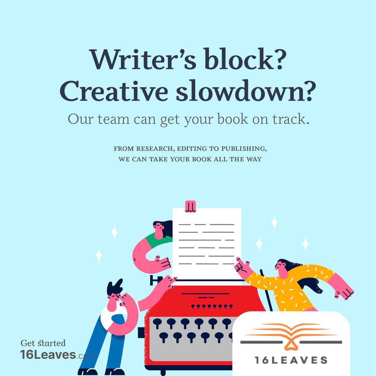 16_leaves's tweet photo. Every #writer has suffered from self-doubt, the lack of inspiration and paralysis-by-analysis. You needn’t fight the battle alone.
Our team can provide the expertise you need to move your #book along—all the way to #publishing it.
https://t.co/UY6swbomgS
#selfpublishing #writer https://t.co/l9SEkyIf8K