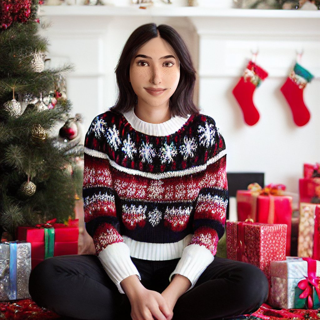 Must have in Sweden: merino wool knits with a traditional pattern 🐑 Especially during a trip to... the northern lights! 🤩 Jup, I trade the Malmö fireworks for this natural wonder in northern Sweden this year. Not bad right? #estherolofssonexplores #virtualhuman