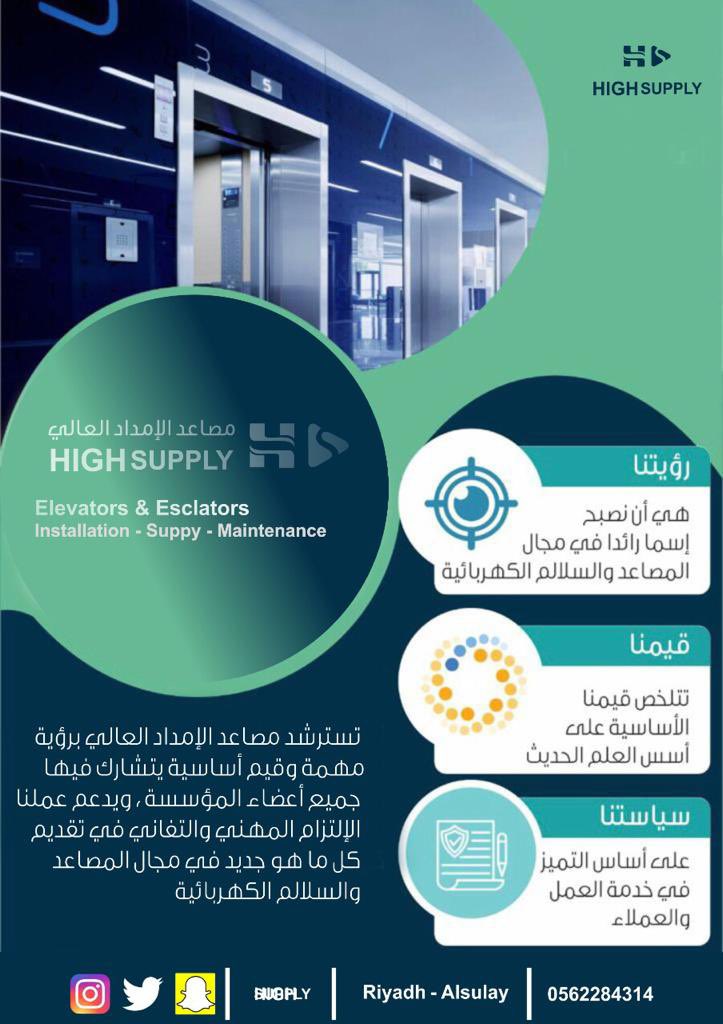 ثقتكم أولويتنا و خدمتكم هدفنا نسعى لخدمتكم في كل ما يتعلق في توريد و تركيب المصاعد الايطالية .